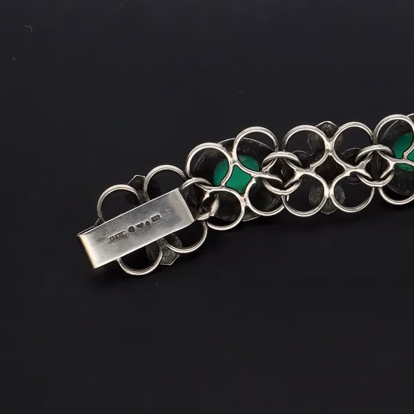 Mid Century Swedish Modernist Sterling Silver Bracelet by Alton