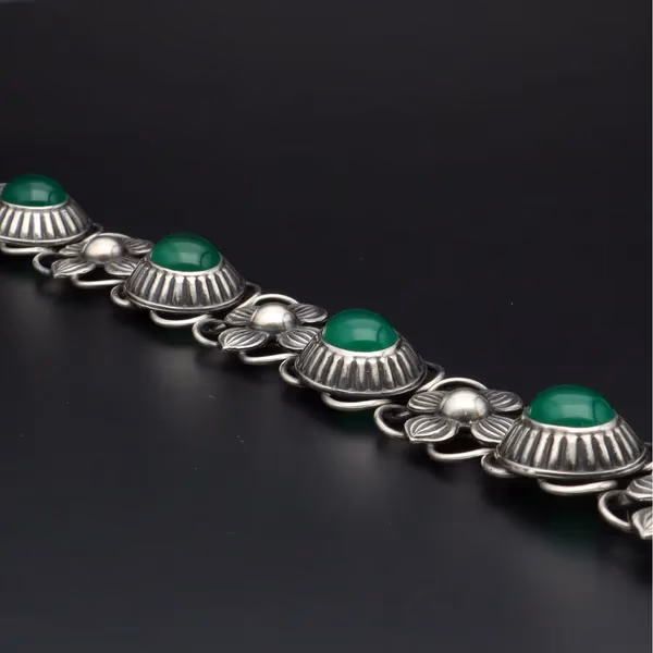Mid Century Swedish Modernist Sterling Silver Bracelet by Alton