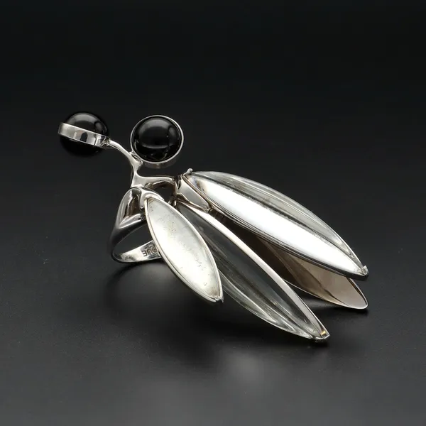 Lalique Large Dragonfly Silver Ring