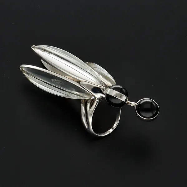 Lalique Large Dragonfly Silver Ring