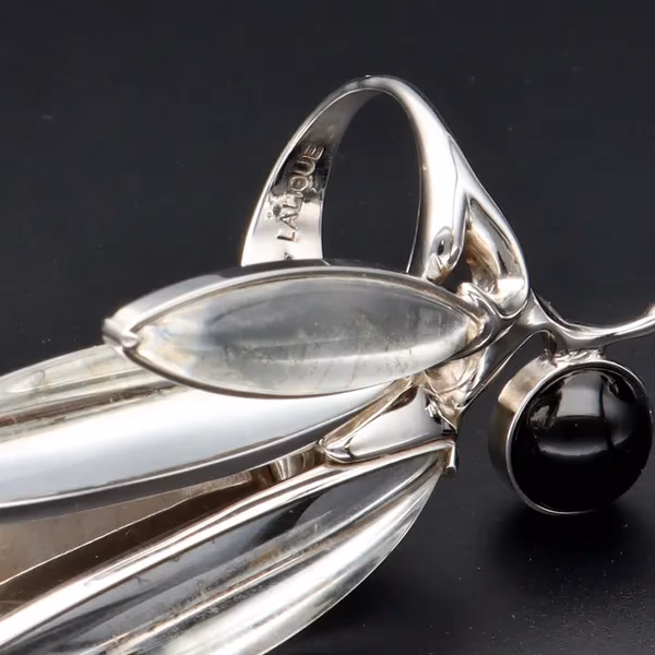 Lalique Large Dragonfly Silver Ring