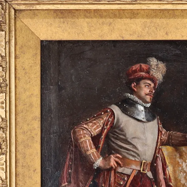 19th Century Oil on Canvas The Guard by Louis-Georges Brillouin