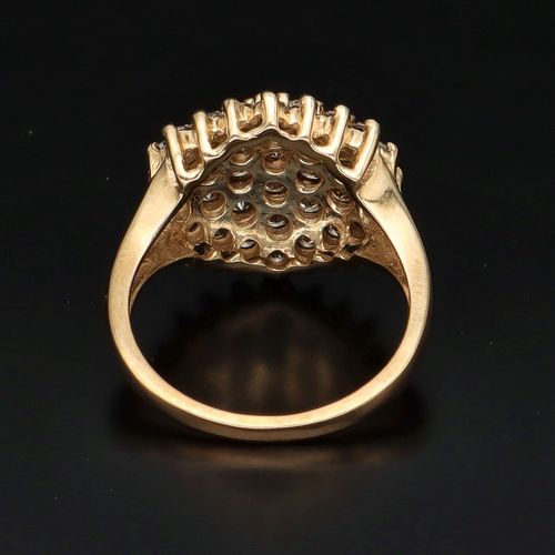 9ct Gold Cognac Diamond Cluster Ring image-4