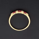 18ct Yellow Gold 0.40ct Diamond & 0.30ct Ruby Ring