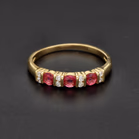 18ct Yellow Gold 0.40ct Diamond & 0.30ct Ruby Ring
