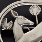 A Danish Sterling Silver 256 Kneeling Fawn Design Brooch