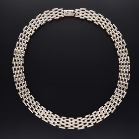Heavy Sterling Silver Gate Link Necklace