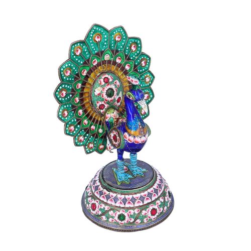 18th Century Silver and Enamel Peacock image-5