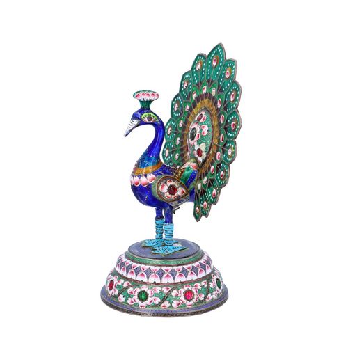 18th Century Silver and Enamel Peacock image-3