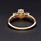 9ct Gold Opal and Red Spinel Ring