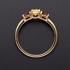 9ct Gold Opal and Red Spinel Ring
