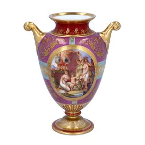 19th Century Vienna Porcelain Classical Vase