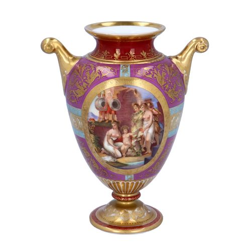 19th Century Vienna Porcelain Classical Vase image-1