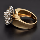 Vintage 14k Gold Diamond Cluster Ring