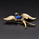 Rare Crown Trifari Jelly Belly Bird Brooch
