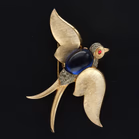 Rare Crown Trifari Jelly Belly Bird Brooch
