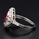 Art Deco 1930's 18ct White Gold Burmese Ruby & Diamond Ring
