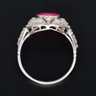 Art Deco 1930's 18ct White Gold Burmese Ruby & Diamond Ring