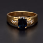18ct Yellow Gold Sapphire & Diamond Ring