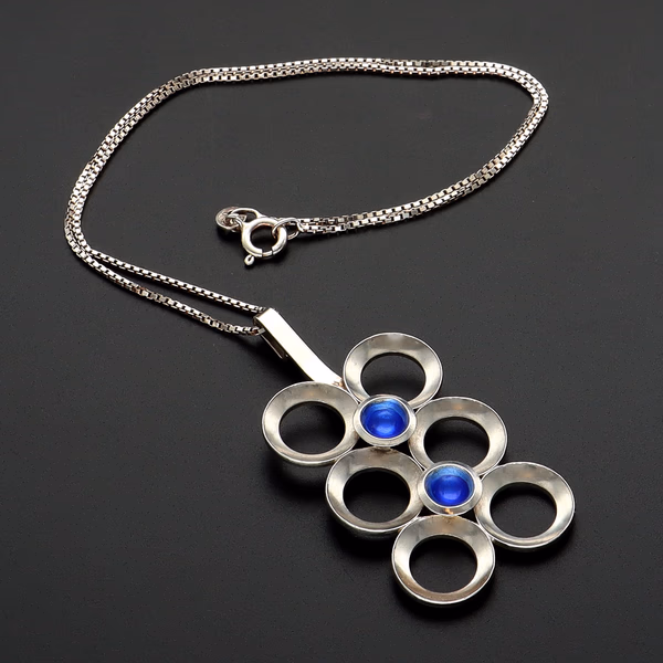 Silver Pendant Necklace by Ivar T Holth