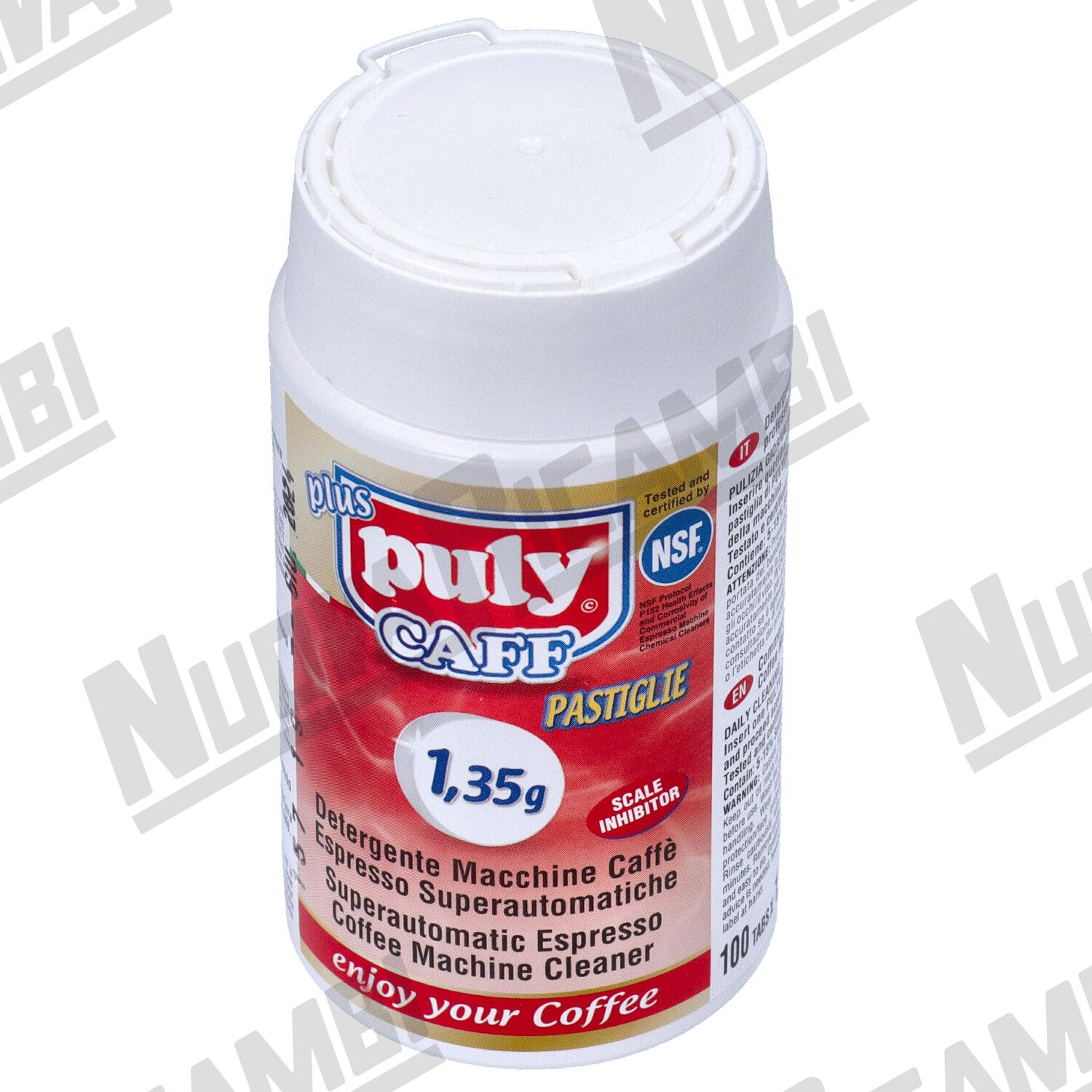 JARRA DETERGENTE MAQUINAS DE CAFFE PULY CAFF 100 PASTILLAS 1 35gr