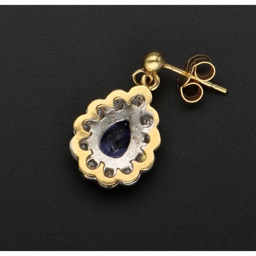 18ct Gold Tanzanite and Diamond Earrings image-4