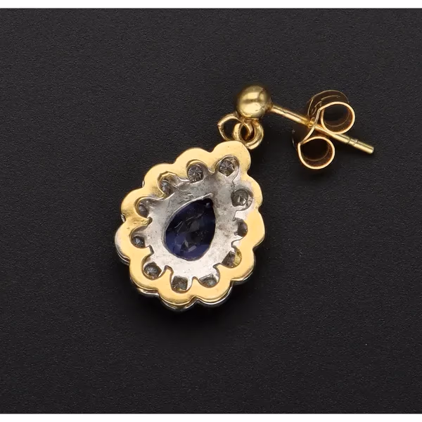 18ct Gold Tanzanite and Diamond Earrings