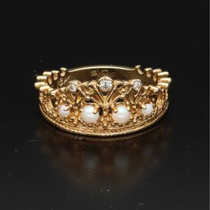 Stuart Devlin 18k Gold Princess Diana Tiara Ring