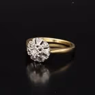 18ct Gold Nine Stone Diamond Cluster Ring