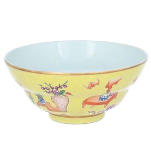 Qing Dynasty Chinese Yellow Bowl