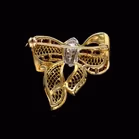 Vintage 18ct Gold, Diamond and Ruby Bow Brooch