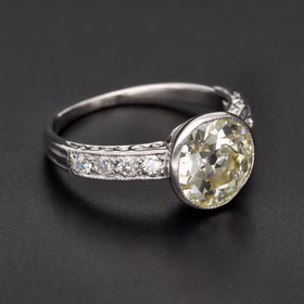 Art Deco Antique Platinum Diamond Solitaire Ring