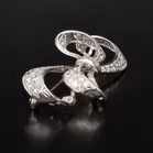 Platinum and Diamond Bow Brooch