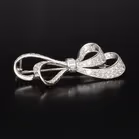 Platinum and Diamond Bow Brooch