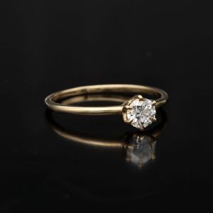9K Gold Brilliant Cut Diamond Solitaire Ring