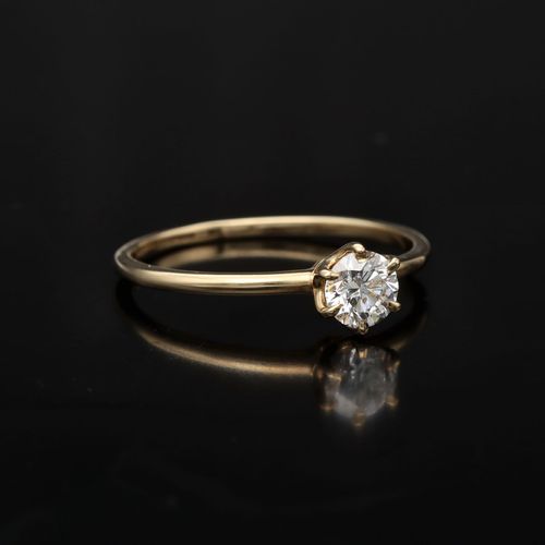 9K Gold Brilliant Cut Diamond Solitaire Ring image-1