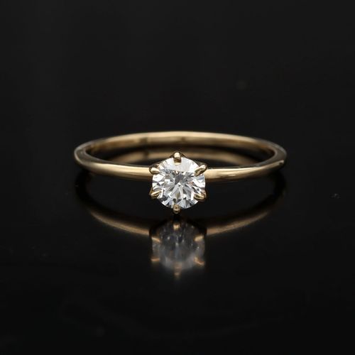 9K Gold Brilliant Cut Diamond Solitaire Ring image-2