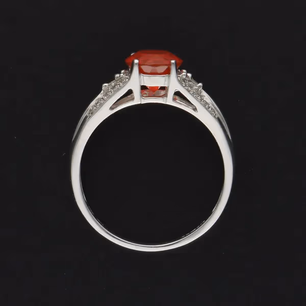 Gold Fire Opal Diamond Ring