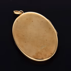 9ct Yellow Gold Large Oval Floral Etched Locket