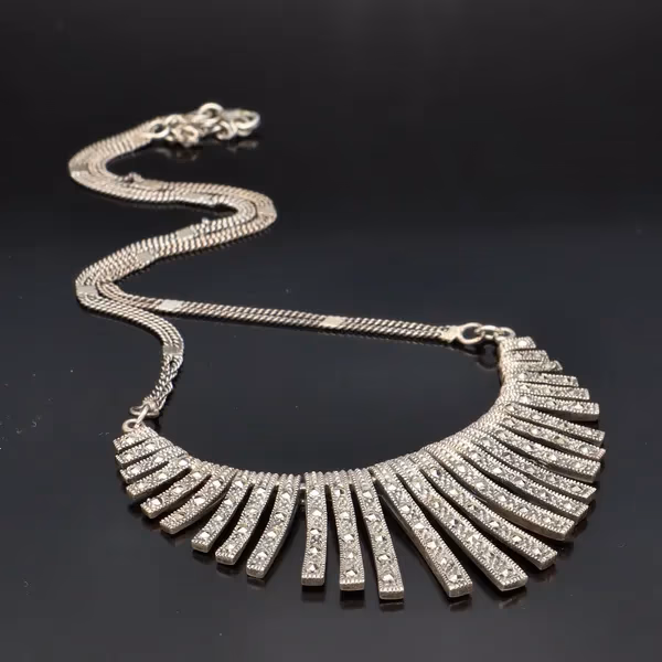 Art Deco Silver Marcasite Necklace