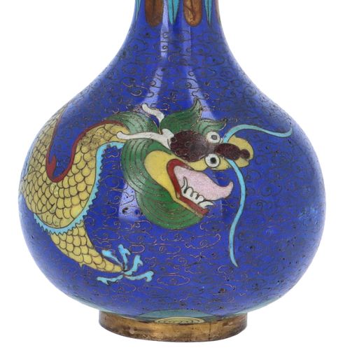 Small Chinese Qing Dynasty Cloisonné Vase image-3
