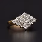 18ct Yellow Gold & Diamond Cluster Ring