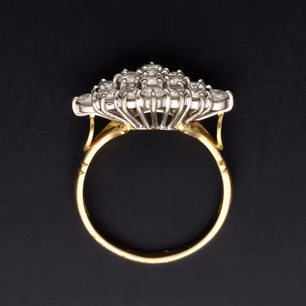 18ct Yellow Gold & Diamond Cluster Ring