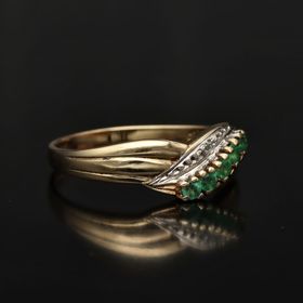 Gold Emerald Diamond Ring