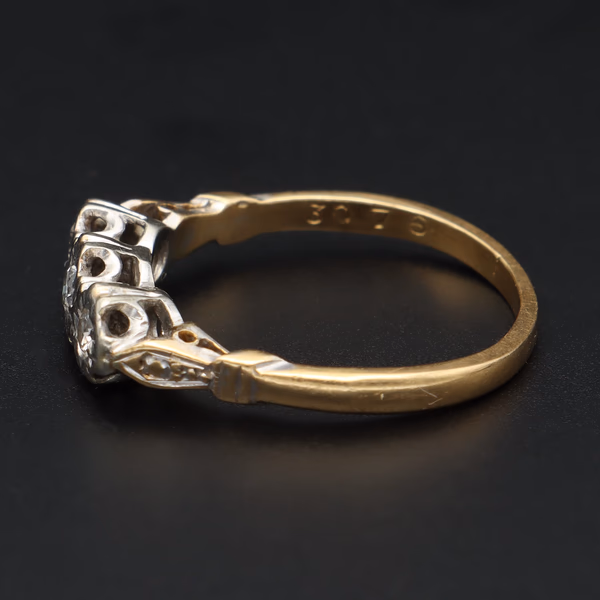 Mid 20th Century 18ct Gold Platinum Diamond Ring