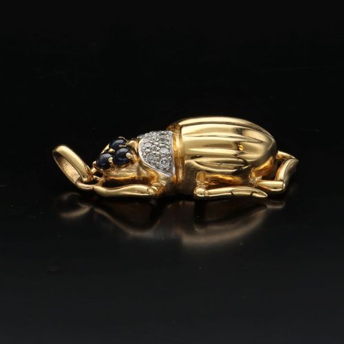 Vintage Italian 14ct Gold Beetle Pendant image-3