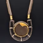 18ct Yellow Gold & Oxidised Silver Sicilian Stone Necklace