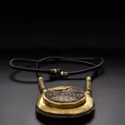 18ct Yellow Gold & Oxidised Silver Sicilian Stone Necklace