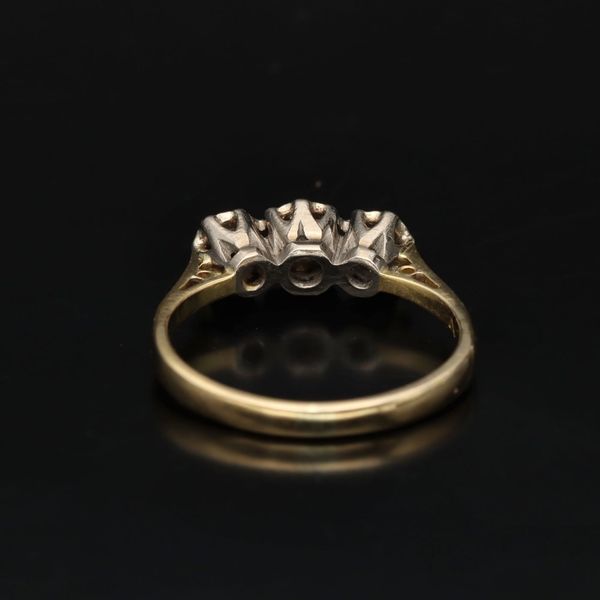 18ct Yellow Gold and Diamond Trilogy Ring