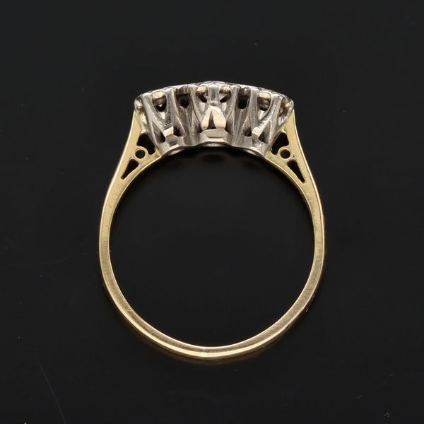 18ct Yellow Gold and Diamond Trilogy Ring